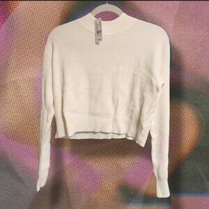 Pacsun Mock Neck White Jumper Sweater